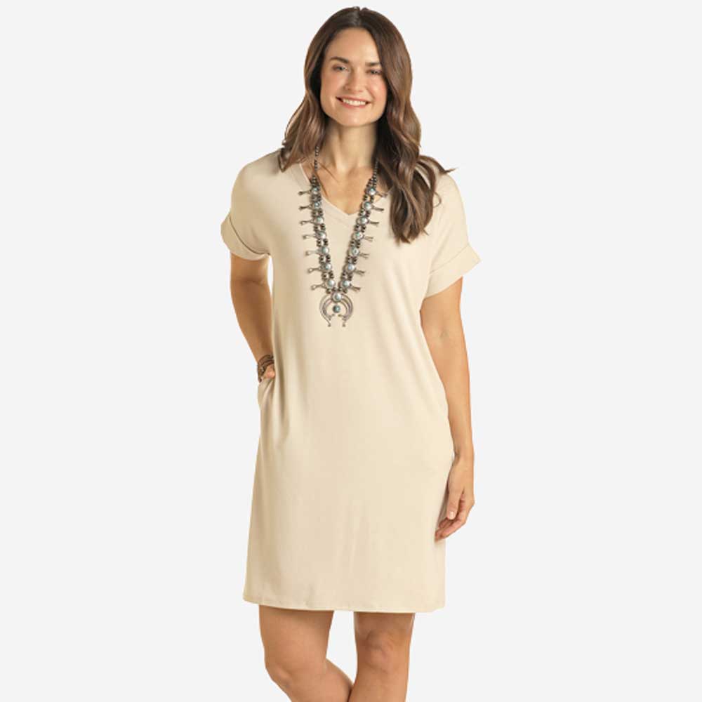 Panhandle White Lable Beige Everyday T-Shirt Dress