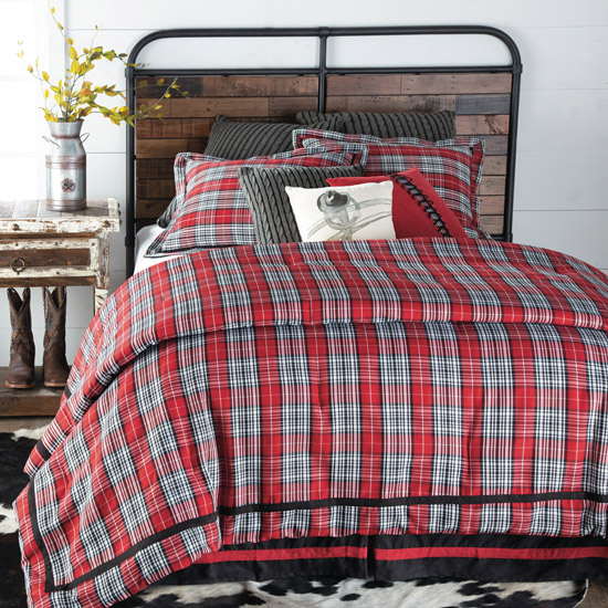 Williamsport Red And Black Plaid Comforter Set By Woolrich