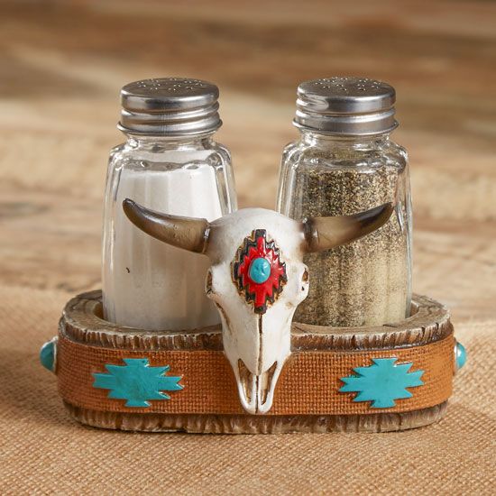 Western salt shop and pepper shakers