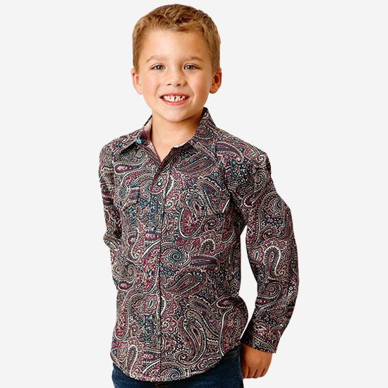 Ropey Of Denver Colorado Embroidered Western Shirt Kids Large 12-14 Youth L