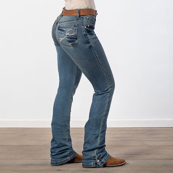 Girl's Rock & Roll Trouser Jeans ~ Ivory Stitching | Henderson's Western  Store