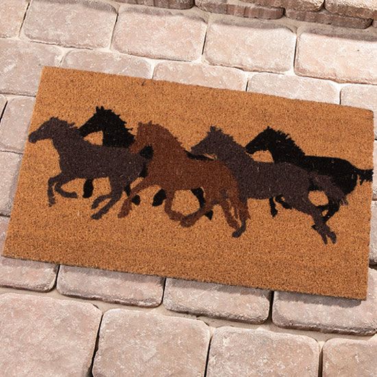 Running Horse Welcome Design Outdoor Door Mat 