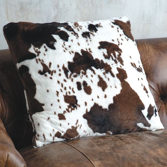 Western Cowhide Print Throw Pillow Southwestern Lumbar Pillow Western Boho Accent  Pillow Western Home Decor Cowgirl Style Pillow 