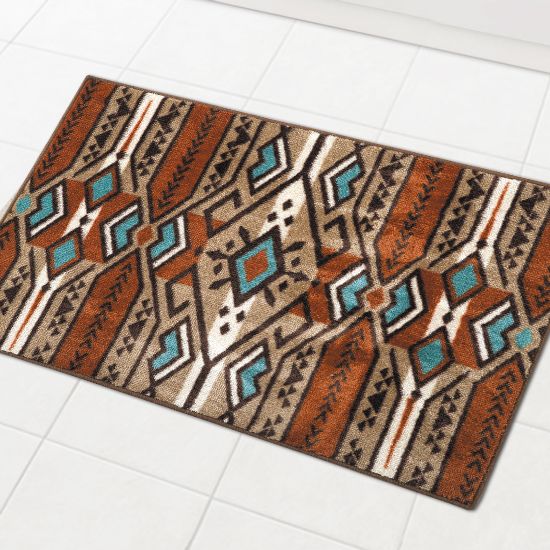 Team Roping Light Brown 30x50 Bath and Kitchen Mat