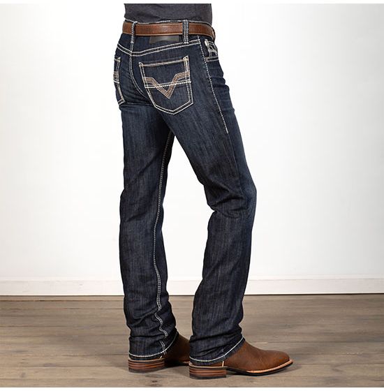 Mens rock and roll cowboy jeans fashion