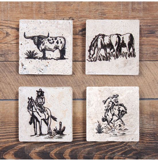 Paseo Road by Hiend Ranch Life Coasters Set of 4