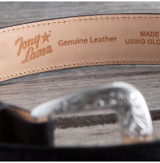 Black Ostrich Leather Belt Strap - 1 1/4 > 1 Taper