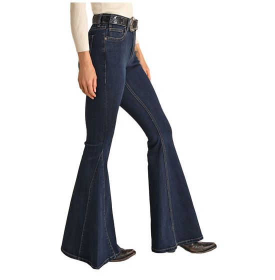 Rock & Roll Denim Ladies High Rise Brown Python Brown Bell Bottom Jeans –  La Raza Western Wear