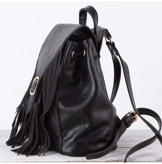 Black clearance fringe backpack