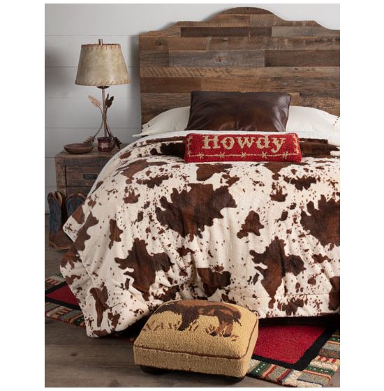 Ultra Plush Sherpa Fleece Cowprint Blanket