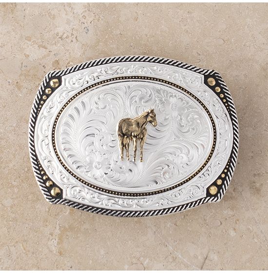 Montana Silversmith Large Horse Belt Buckle End of the Trail