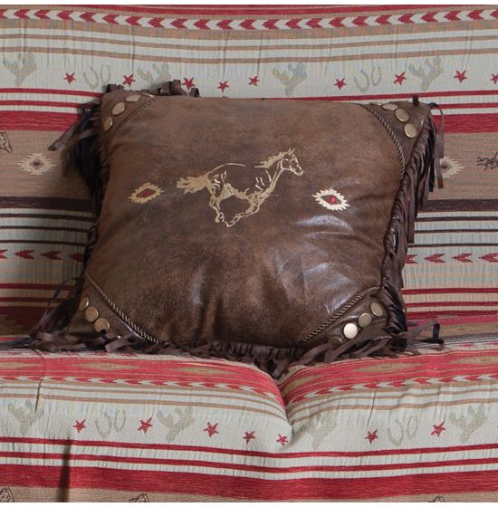 Embroidered Horse Pillow