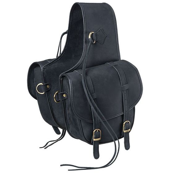 Black Soft Leather Saddle Bag