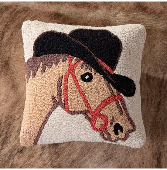 Howdy Horse Hooked Pillow