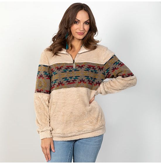 Mens aztec sherpa discount pullover