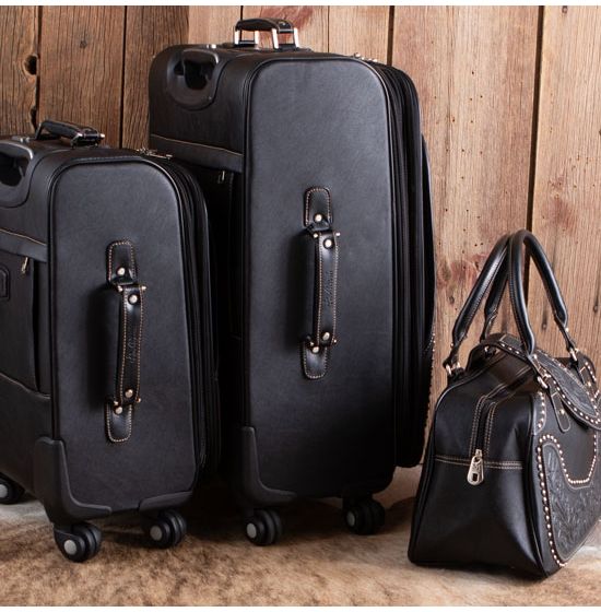 Leather travel hotsell luggage sets