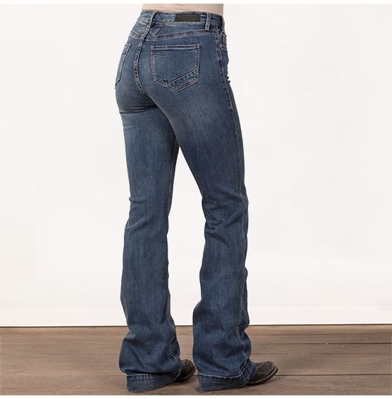 Rock N Roll Cowgirl Womens Simple Border Trouser Jeans 26x36 Dark Wash   Walmartcom