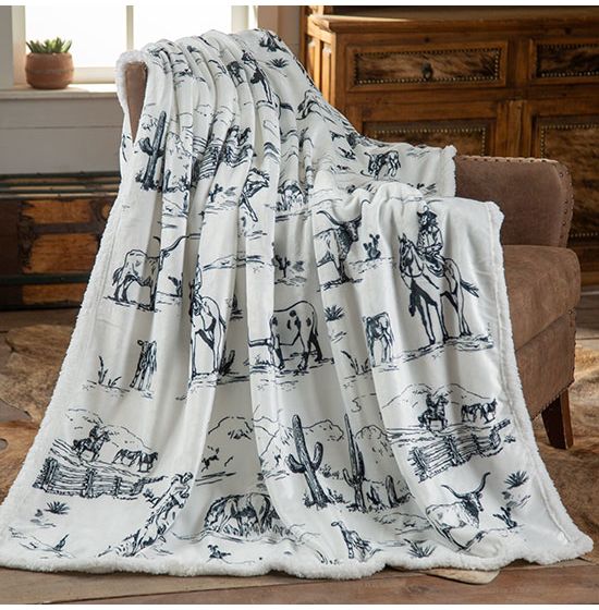 Paseo Road by Hiend Ranch Life Black and White Sherpa Throw