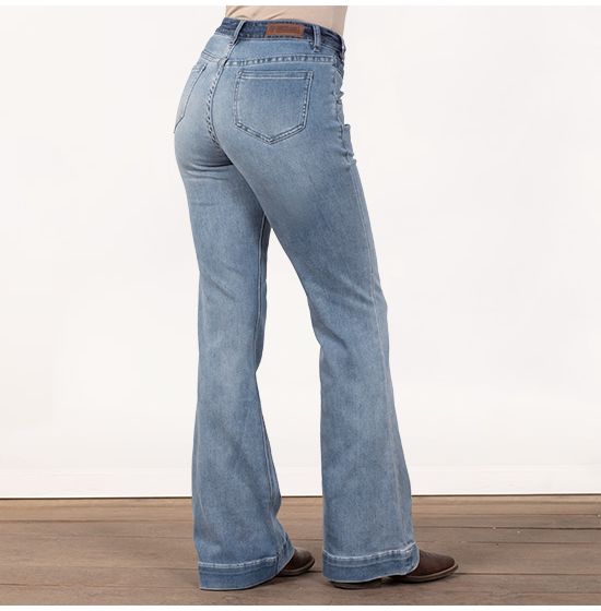 Rock & Roll Cowgirl Hallsville High Rise Trouser Jeans - Cowgirl Delight