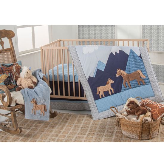 Mountain Pony Baby 3 Piece Crib Bedding Set