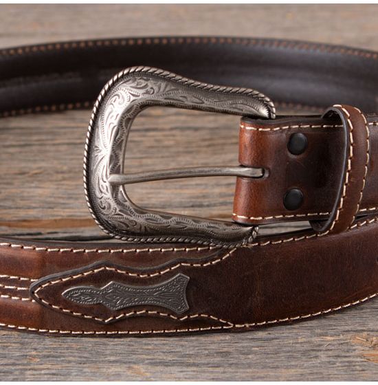 Roper Wester Cowboy Brown Top Grain Leather Belt 40 2024