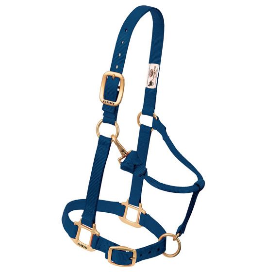 15835: 3 Ply average horse size adjustable halter with heavy duty