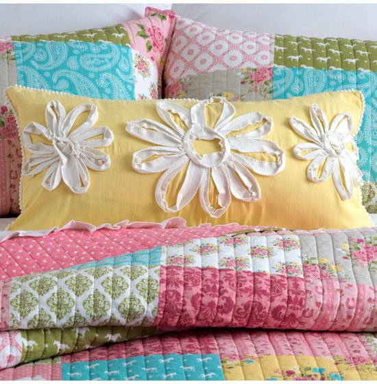 Yellow Ribbon Flower Pillow