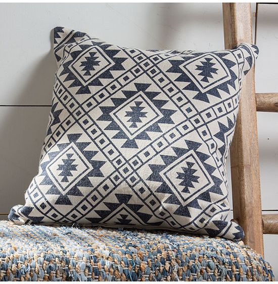 Navy geometric pillow hotsell