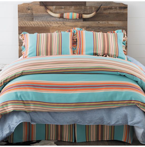 Turquoise Stripe Serape Comforter Set