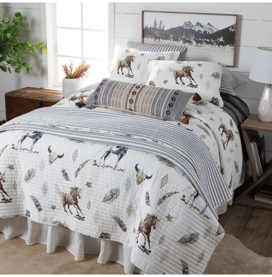 Classic Western Stripes Quilted Bedding Collection