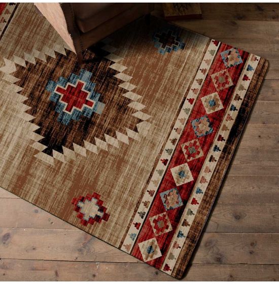 Bright Southwest Rug, Southwest Area Rug, Western Rug, Western Area Rug, Aztec Rug, Aztec Area Rug, Red Southwest hot Rug, Southwestern Decor