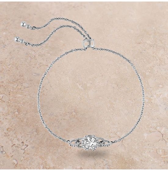 Sterling Silver 0.20 Ct Paperclip Charm Bolo Bracelet – J'evar