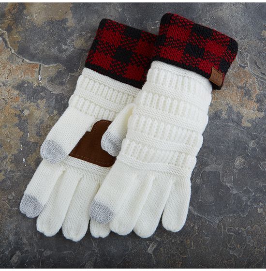 cc buffalo plaid gloves