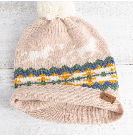 Lambswool Knitted Beanie Hat with Pom Pom - Petrel offers and Piccalilli