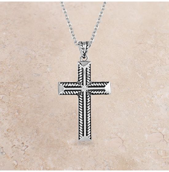 Montana Silversmiths Braided Cross Necklace - Millbrook Tack