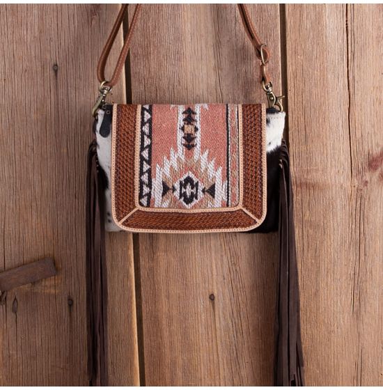 Fringe cowhide store crossbody