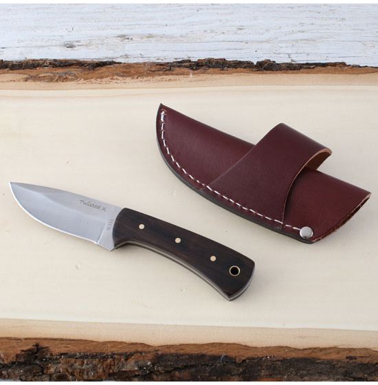 Natural Bone Wood Grip Knife With Sheath