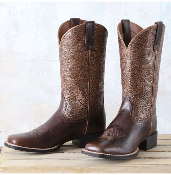 Ariat Arizona Brown Round Up Wide Square Toe Boots