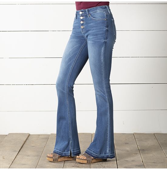 Kancan Full Size Reese Midrise Button Fly Flare Jeans 1 3 5 7 9 11 13 15 16W 18W online