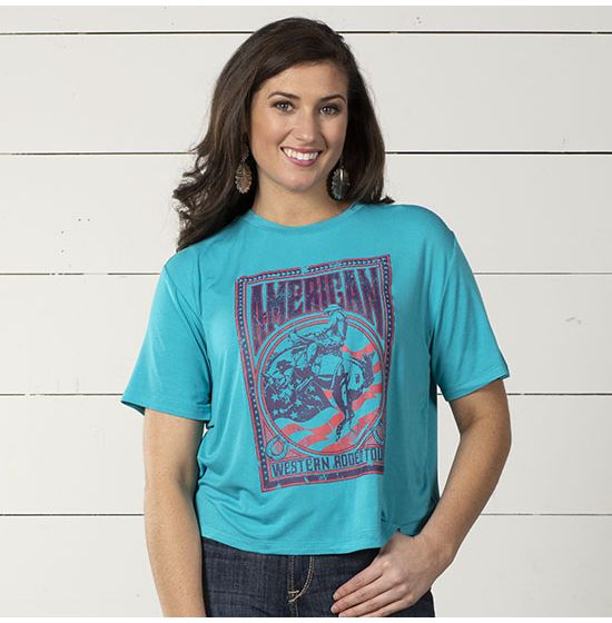 Rock & Roll Cowgirl American Rodeo Tee Shirt