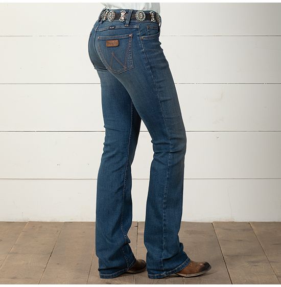 Wrangler Women's Barrel Blue Heritage Jeans (Wide Leg)