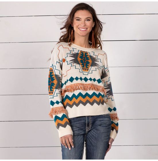 Rock & Roll Cowgirl Texacoma Fringe Sweater