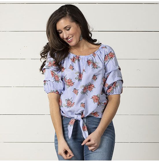 Cowgirl Floral Blues Top