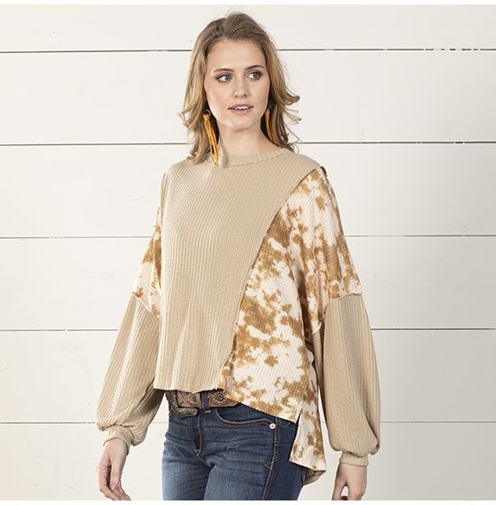 Jaslene Taupe Top