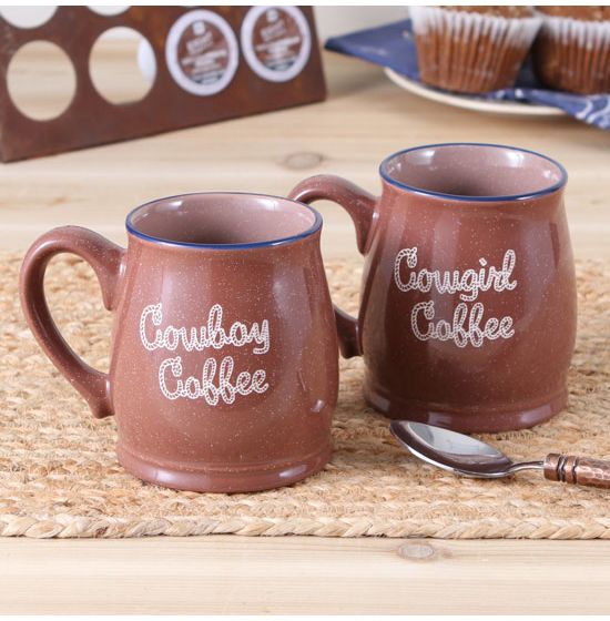 Vintage Western Themed Coffee Mug Cup Natural Colors Tea Horses Latte  Cowboy EUC