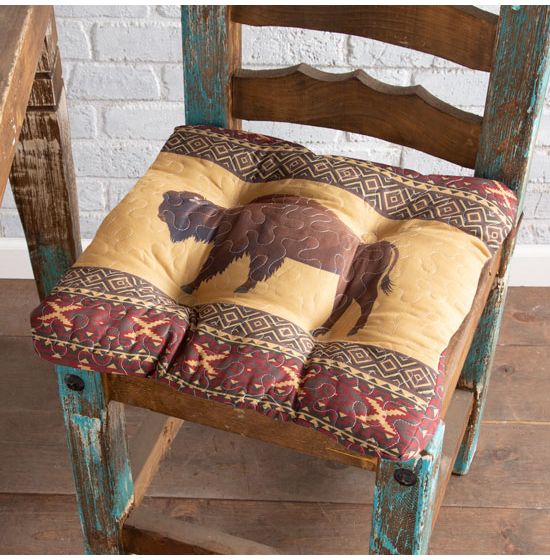 Yellowstone Brown Buffalo Chair Pad Cushion