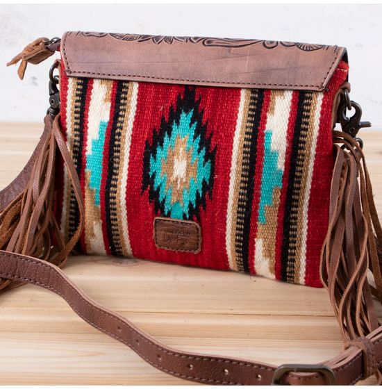 Free Spirit Vintage Saddle Blanket & Leather Fringe Handbag H – R Cinco  Ranch Mercantile