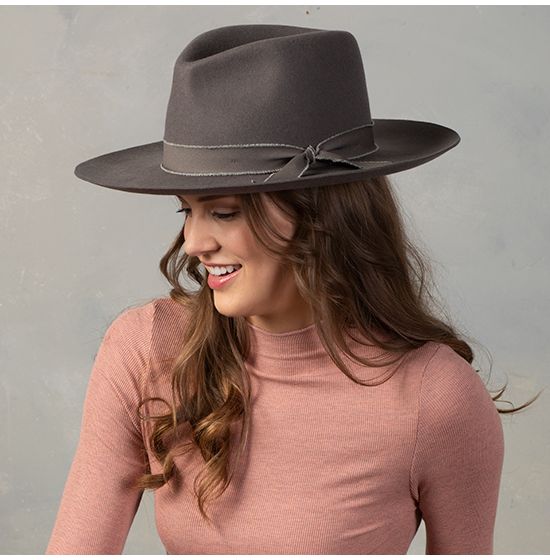 Wide Brim Felt Hat in Black by Grace and Lace