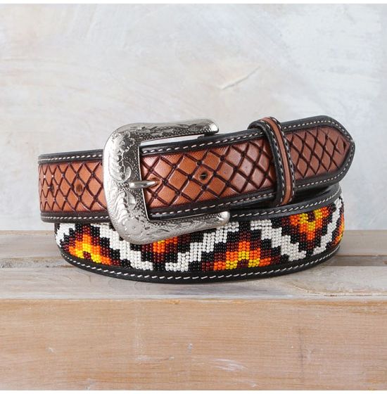 Twisted X Men's Beaded Leather Belt