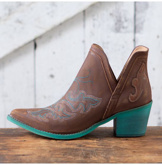 Corral Circle G Brown and Turquoise Booties